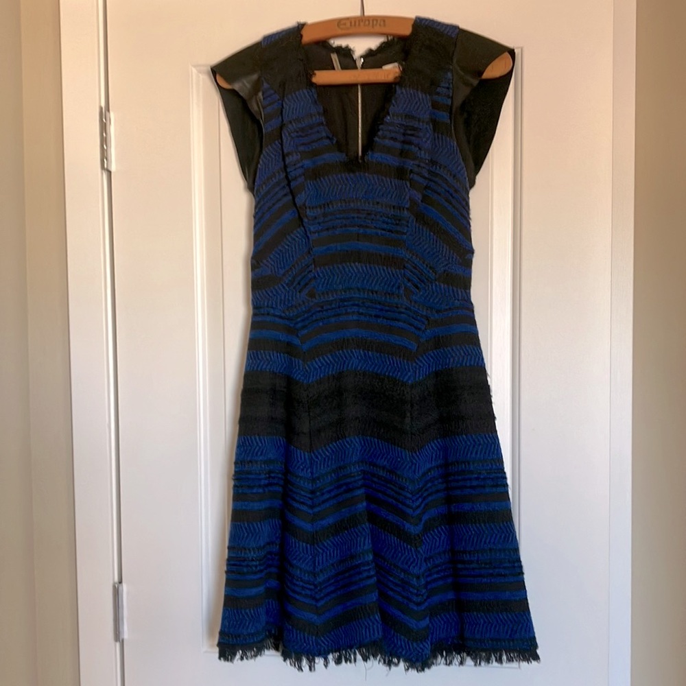 Rebecca Taylor party dress. Size 4. Woven & leather.